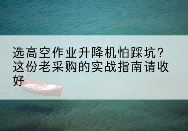 新吴高空作业升降机厂家推荐-选高空作业升降机怕踩坑？这份老采购的实战指南请收好